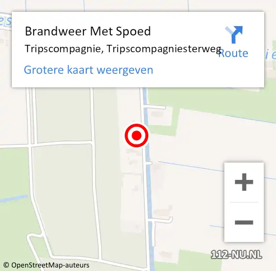 Locatie op kaart van de 112 melding: Brandweer Met Spoed Naar Tripscompagnie, Tripscompagniesterweg op 24 augustus 2024 21:21