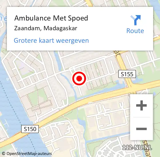 Locatie op kaart van de 112 melding: Ambulance Met Spoed Naar Zaandam, Madagaskar op 24 augustus 2024 21:24