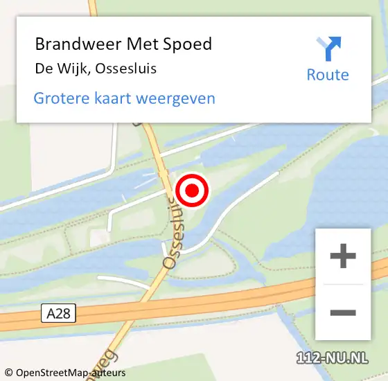 Locatie op kaart van de 112 melding: Brandweer Met Spoed Naar De Wijk, Ossesluis op 24 augustus 2024 21:34