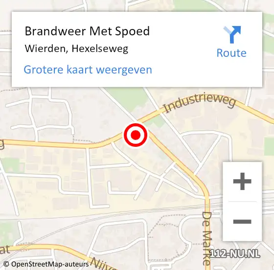 Locatie op kaart van de 112 melding: Brandweer Met Spoed Naar Wierden, Hexelseweg op 24 augustus 2024 22:02