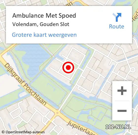 Locatie op kaart van de 112 melding: Ambulance Met Spoed Naar Volendam, Gouden Slot op 24 augustus 2024 22:12