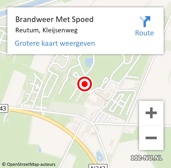 Locatie op kaart van de 112 melding: Brandweer Met Spoed Naar Reutum, Kleijsenweg op 24 augustus 2024 23:10