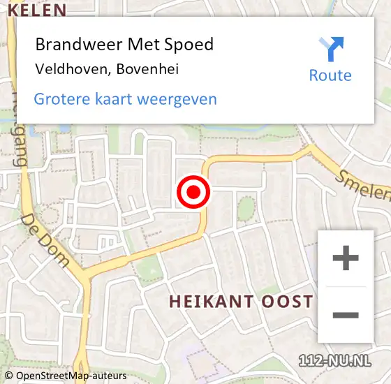 Locatie op kaart van de 112 melding: Brandweer Met Spoed Naar Veldhoven, Bovenhei op 24 augustus 2024 23:24