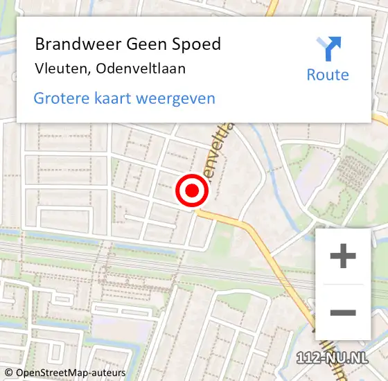 Locatie op kaart van de 112 melding: Brandweer Geen Spoed Naar Vleuten, Odenveltlaan op 24 augustus 2024 23:31