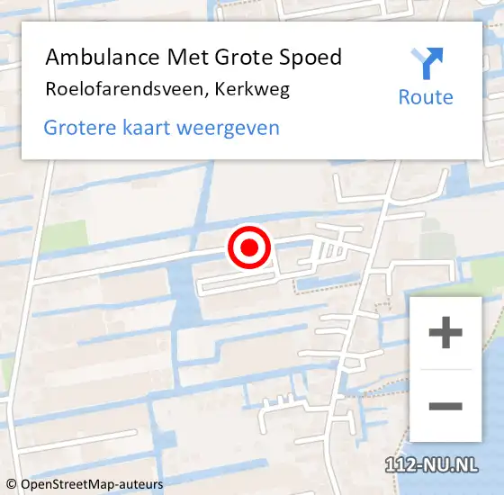 Locatie op kaart van de 112 melding: Ambulance Met Grote Spoed Naar Roelofarendsveen, Kerkweg op 25 augustus 2024 00:15