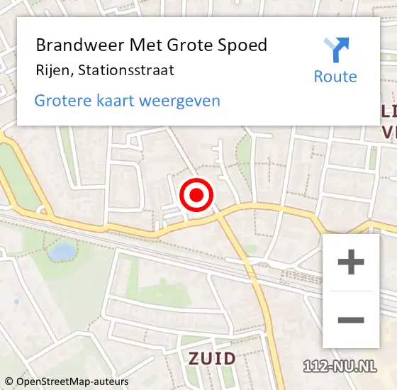 Locatie op kaart van de 112 melding: Brandweer Met Grote Spoed Naar Rijen, Stationsstraat op 25 augustus 2024 00:51