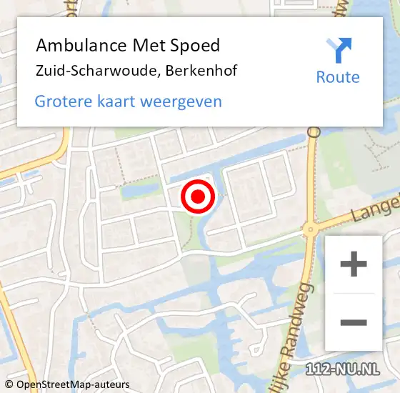 Locatie op kaart van de 112 melding: Ambulance Met Spoed Naar Zuid-Scharwoude, Berkenhof op 25 augustus 2024 02:50