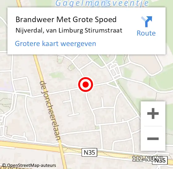 Locatie op kaart van de 112 melding: Brandweer Met Grote Spoed Naar Nijverdal, van Limburg Stirumstraat op 25 augustus 2024 03:13