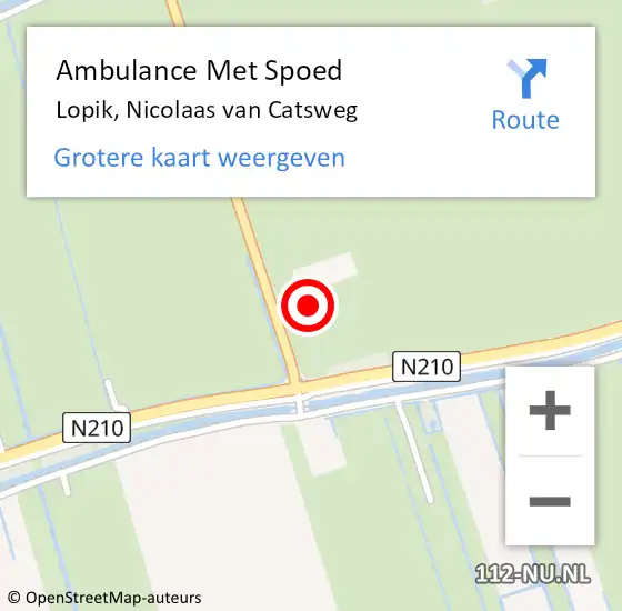 Locatie op kaart van de 112 melding: Ambulance Met Spoed Naar Lopik, Nicolaas van Catsweg op 25 augustus 2024 04:09