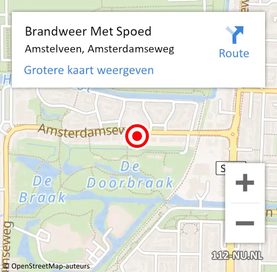 Locatie op kaart van de 112 melding: Brandweer Met Spoed Naar Amstelveen, Amsterdamseweg op 25 augustus 2024 04:24