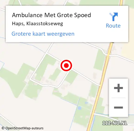 Locatie op kaart van de 112 melding: Ambulance Met Grote Spoed Naar Haps, Klaasstokseweg op 17 oktober 2014 16:33