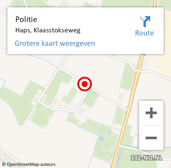 Locatie op kaart van de 112 melding: Politie Haps, Klaasstokseweg op 17 oktober 2014 16:33