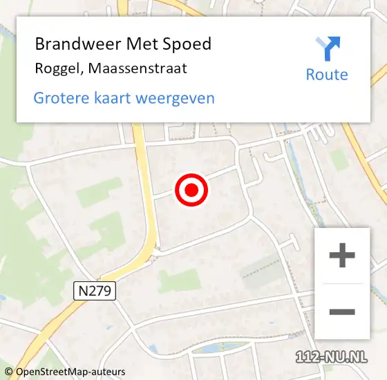 Locatie op kaart van de 112 melding: Brandweer Met Spoed Naar Roggel, Maassenstraat op 25 augustus 2024 05:48