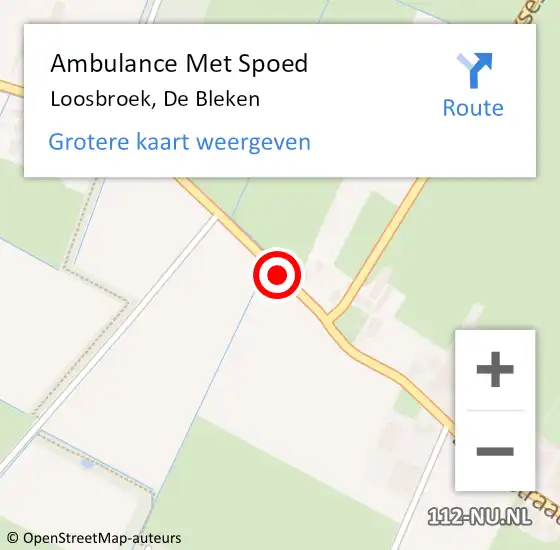 Locatie op kaart van de 112 melding: Ambulance Met Spoed Naar Loosbroek, De Bleken op 17 oktober 2014 16:37