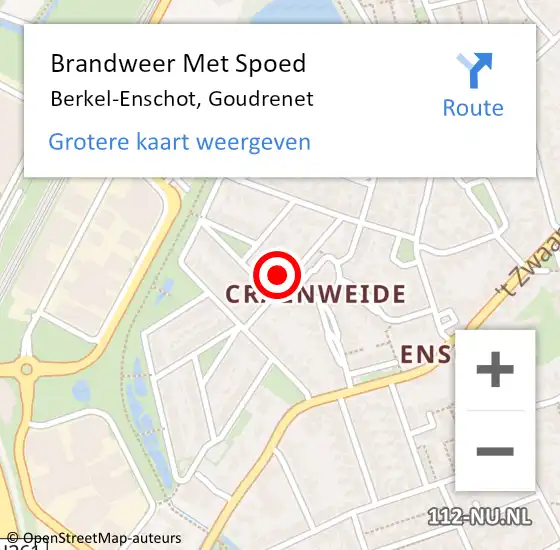 Locatie op kaart van de 112 melding: Brandweer Met Spoed Naar Berkel-Enschot, Goudrenet op 25 augustus 2024 07:08