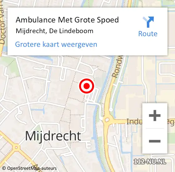 Locatie op kaart van de 112 melding: Ambulance Met Grote Spoed Naar Mijdrecht, De Lindeboom op 17 oktober 2014 16:37