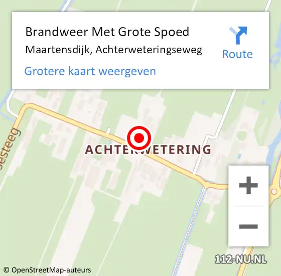 Locatie op kaart van de 112 melding: Brandweer Met Grote Spoed Naar Maartensdijk, Achterweteringseweg op 25 augustus 2024 09:02