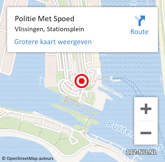 Locatie op kaart van de 112 melding: Politie Met Spoed Naar Vlissingen, Stationsplein op 25 augustus 2024 09:12