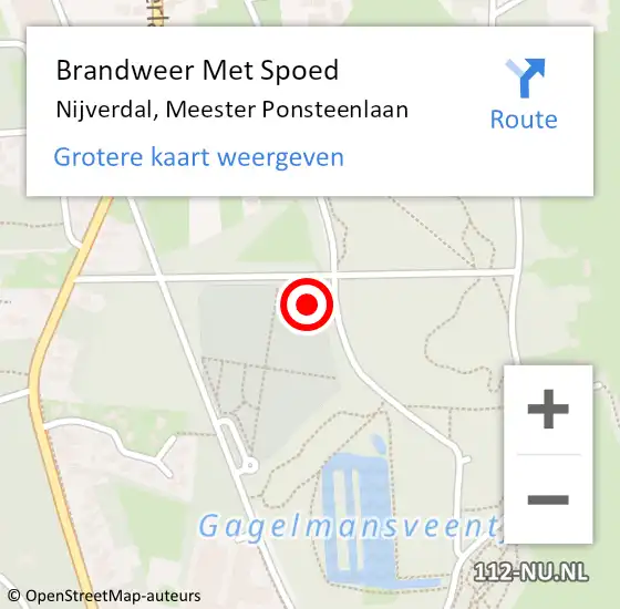 Locatie op kaart van de 112 melding: Brandweer Met Spoed Naar Nijverdal, Meester Ponsteenlaan op 25 augustus 2024 09:46