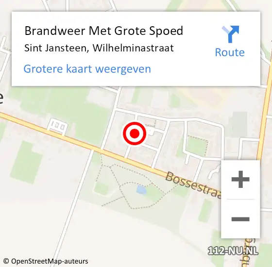 Locatie op kaart van de 112 melding: Brandweer Met Grote Spoed Naar Sint Jansteen, Wilhelminastraat op 25 augustus 2024 09:51