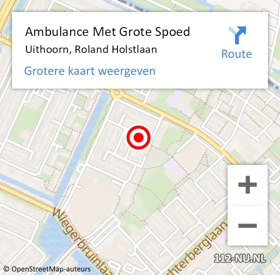 Locatie op kaart van de 112 melding: Ambulance Met Grote Spoed Naar Uithoorn, Roland Holstlaan op 25 augustus 2024 10:06