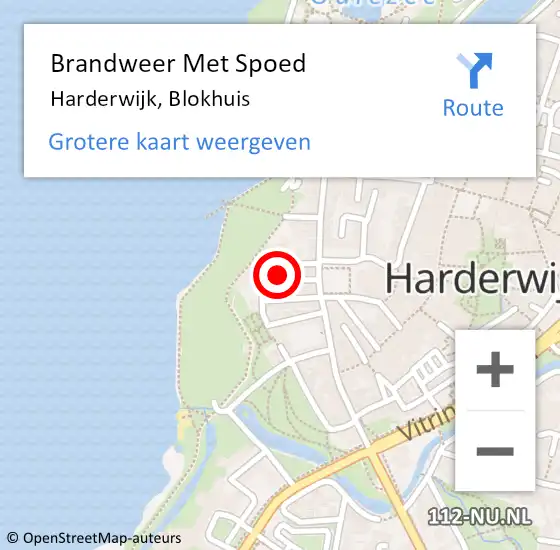 Locatie op kaart van de 112 melding: Brandweer Met Spoed Naar Harderwijk, Blokhuis op 25 augustus 2024 10:07