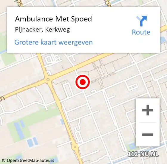 Locatie op kaart van de 112 melding: Ambulance Met Spoed Naar Pijnacker, Kerkweg op 25 augustus 2024 10:23