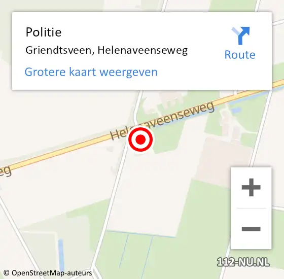 Locatie op kaart van de 112 melding: Politie Griendtsveen, Helenaveenseweg op 25 augustus 2024 10:43