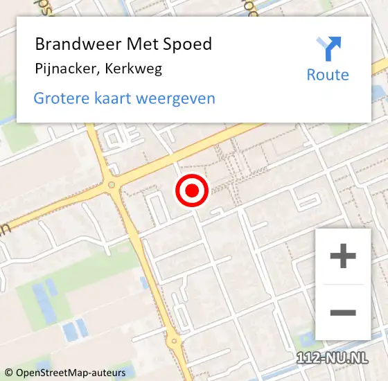 Locatie op kaart van de 112 melding: Brandweer Met Spoed Naar Pijnacker, Kerkweg op 25 augustus 2024 10:44