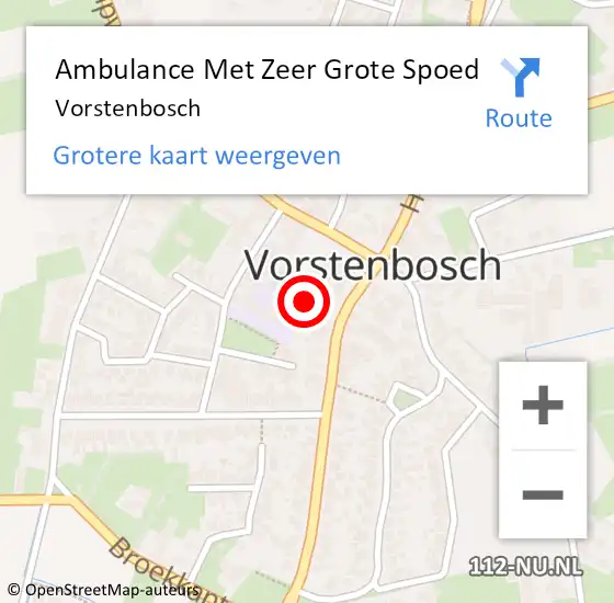 Locatie op kaart van de 112 melding: Ambulance Met Zeer Grote Spoed Naar Vorstenbosch op 25 augustus 2024 10:47