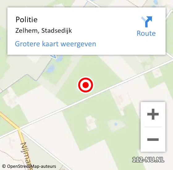 Locatie op kaart van de 112 melding: Politie Zelhem, Stadsedijk op 25 augustus 2024 11:23