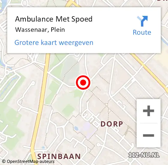 Locatie op kaart van de 112 melding: Ambulance Met Spoed Naar Wassenaar, Plein op 25 augustus 2024 11:36