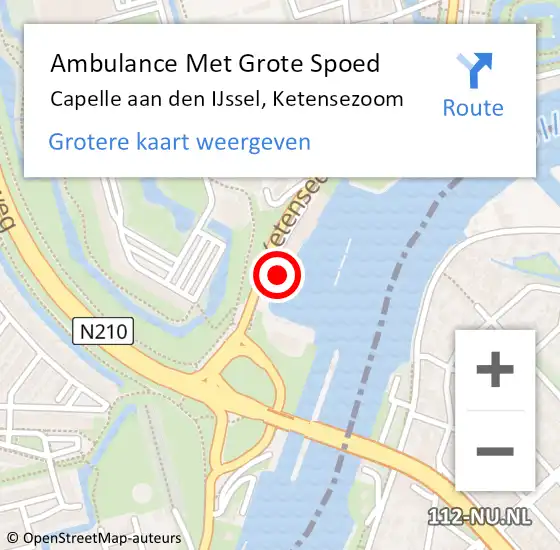 Locatie op kaart van de 112 melding: Ambulance Met Grote Spoed Naar Capelle aan den IJssel, Ketensezoom op 25 augustus 2024 12:05