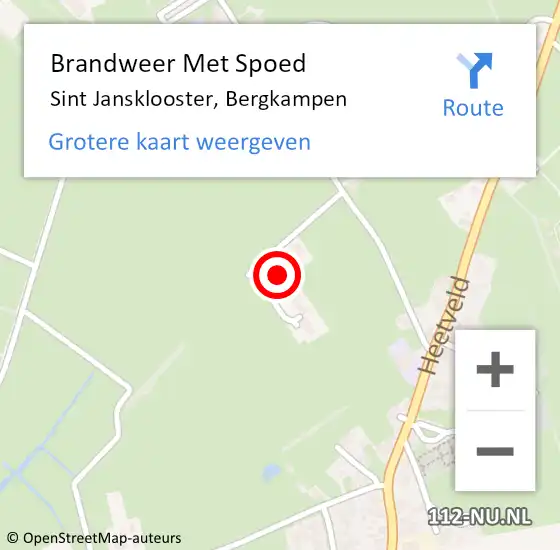 Locatie op kaart van de 112 melding: Brandweer Met Spoed Naar Sint Jansklooster, Bergkampen op 25 augustus 2024 12:52