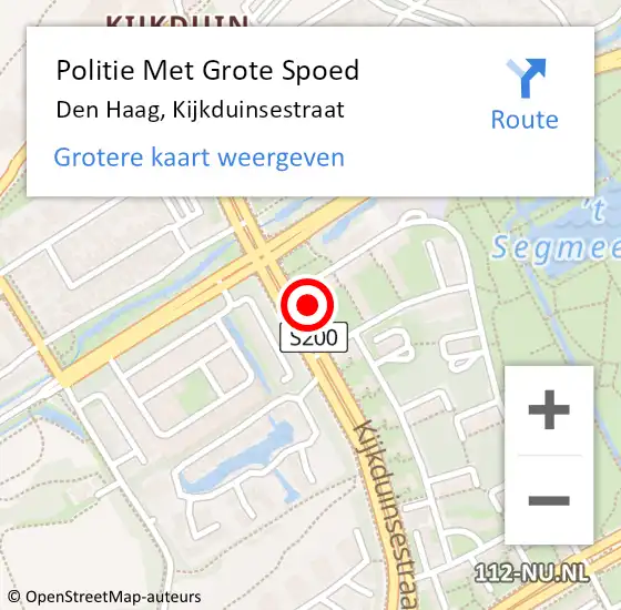 Locatie op kaart van de 112 melding: Politie Met Grote Spoed Naar Den Haag, Kijkduinsestraat op 25 augustus 2024 13:22