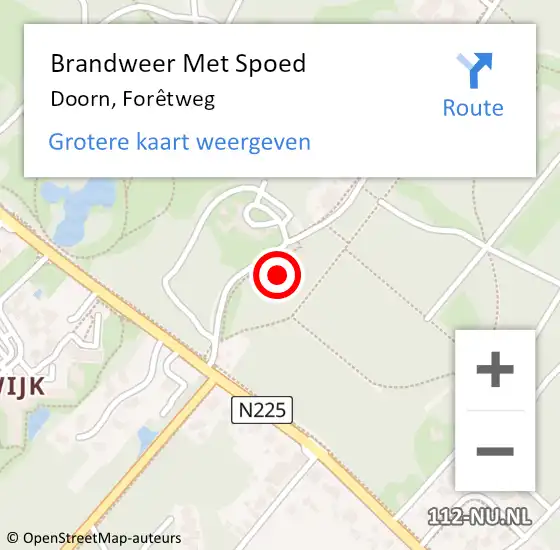 Locatie op kaart van de 112 melding: Brandweer Met Spoed Naar Doorn, Forêtweg op 25 augustus 2024 13:55