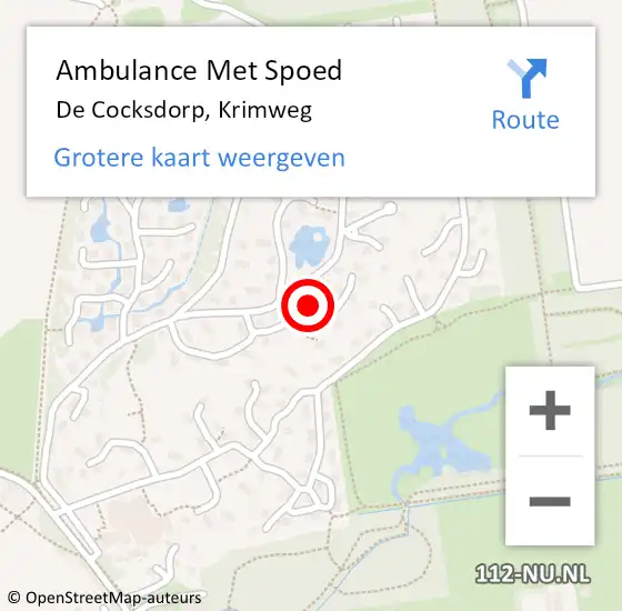 Locatie op kaart van de 112 melding: Ambulance Met Spoed Naar De Cocksdorp, Krimweg op 25 augustus 2024 14:35