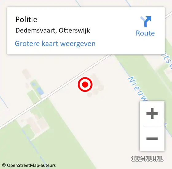 Locatie op kaart van de 112 melding: Politie Dedemsvaart, Otterswijk op 25 augustus 2024 14:46