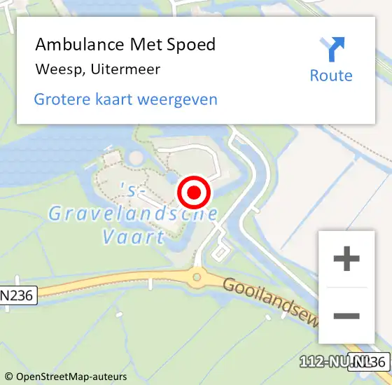 Locatie op kaart van de 112 melding: Ambulance Met Spoed Naar Weesp, Uitermeer op 25 augustus 2024 15:55