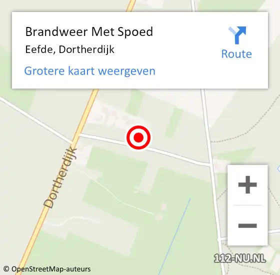 Locatie op kaart van de 112 melding: Brandweer Met Spoed Naar Eefde, Dortherdijk op 25 augustus 2024 16:10