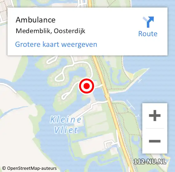 Locatie op kaart van de 112 melding: Ambulance Medemblik, Oosterdijk op 25 augustus 2024 16:17