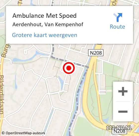 Locatie op kaart van de 112 melding: Ambulance Met Spoed Naar Aerdenhout, Van Kempenhof op 25 augustus 2024 16:27