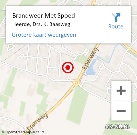 Locatie op kaart van de 112 melding: Brandweer Met Spoed Naar Heerde, Drs. K. Baasweg op 25 augustus 2024 16:55