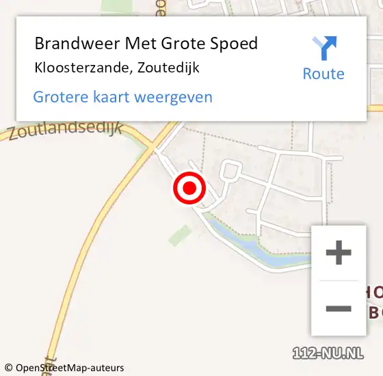 Locatie op kaart van de 112 melding: Brandweer Met Grote Spoed Naar Kloosterzande, Zoutedijk op 25 augustus 2024 17:25