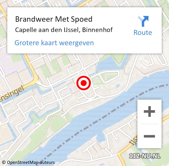 Locatie op kaart van de 112 melding: Brandweer Met Spoed Naar Capelle aan den IJssel, Binnenhof op 25 augustus 2024 18:21