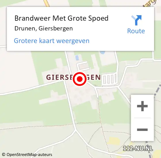 Locatie op kaart van de 112 melding: Brandweer Met Grote Spoed Naar Drunen, Giersbergen op 25 augustus 2024 18:52