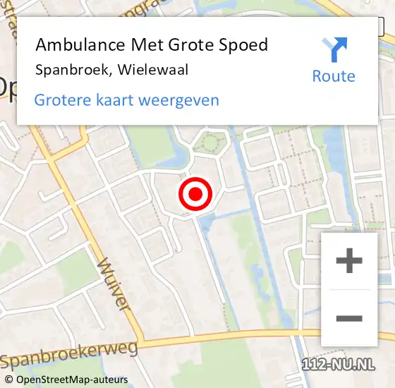 Locatie op kaart van de 112 melding: Ambulance Met Grote Spoed Naar Spanbroek, Wielewaal op 25 augustus 2024 19:12