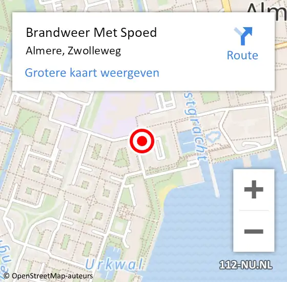 Locatie op kaart van de 112 melding: Brandweer Met Spoed Naar Almere, Zwolleweg op 25 augustus 2024 23:09