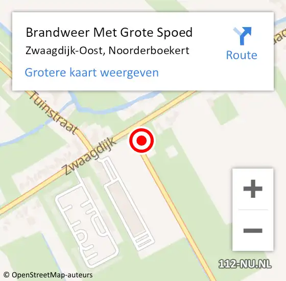 Locatie op kaart van de 112 melding: Brandweer Met Grote Spoed Naar Zwaagdijk-Oost, Noorderboekert op 25 augustus 2024 23:16