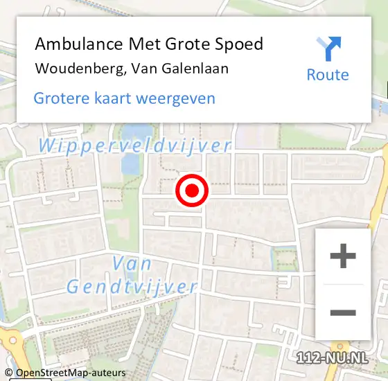 Locatie op kaart van de 112 melding: Ambulance Met Grote Spoed Naar Woudenberg, Van Galenlaan op 17 oktober 2014 18:03